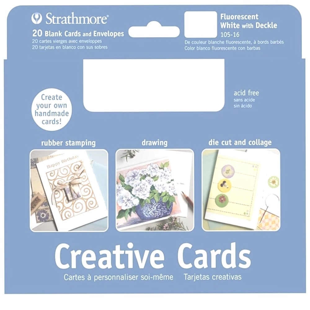 NEW Strathmore Create Your Own Cards Ivory Deckle Card 10 Pack